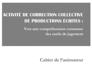 Image du cahier Activité de correction collective Cahier de l'animateur