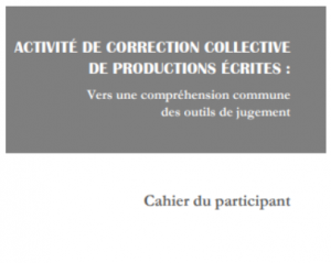 Image du cahier Activité de correction collective Cahier du participant